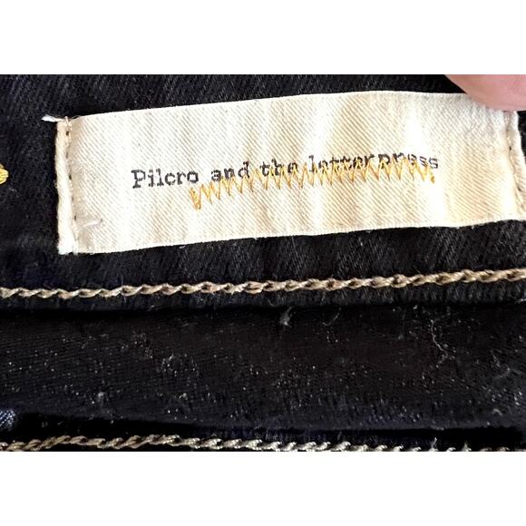 Pilcro and the Letterpress Suprescript Jeans Women Size 31 Black MADE IN USA - Picture 3 of 11